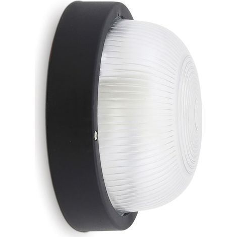 Aplique de pared FAR redondo E27 12 W IP44 Negro (1/2)