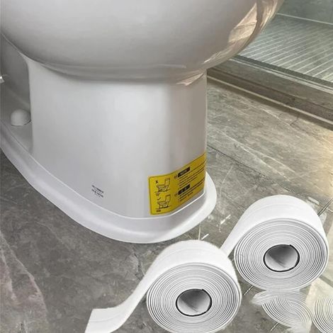 rouleaux de ruban d'étanchéité adapté aux baignoires murs éviers bandes imperméables cm x 2 3 8 320 blanc (1/5)