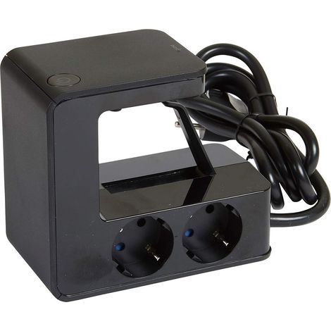 Multiprise 4 prises (3680 W/16 A) avec 2 ports de charge USB (5 V/3,4 A), câble de raccordement de 1,5 m rotatif à 90°, avec protection de contact renforcée (sécurité enfant), 694812 (1/4)