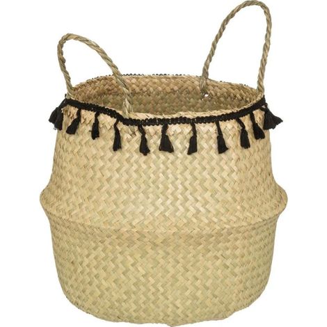 Panier à Pompons Pliable "Alina" 37cm Beige (1/2)