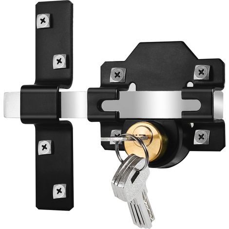 Long portail, 50 mm, serrure à mortaise pour porte et portail en bois, verrouillage double face, 5 clés (1/5)