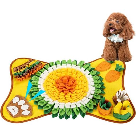 Tapis de fouille (1 pièce) - Jouet pour chien/chat - Distributeur de croquettes anti-glouton - Jouet pour chiot - Jouet d'intelligence pour chien - Pour tous les chiens - Jaune/Orange (1/5)