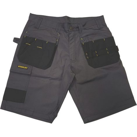 Stanley - Short de travail pour hommes, taille 4, gris/noir 49973/54