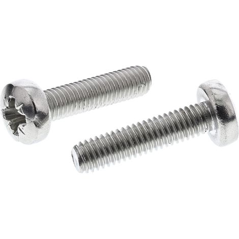 Vis à métaux RS PRO M6 à tête Cylindrique Pozidriv en Acier Inoxydable, 25mm ( Prix pour Sachet de 50 )