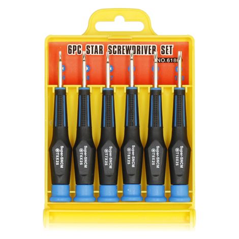 Ferrestock FSKCS6TX Set de 6 destornilladores Torx de precisión negro
