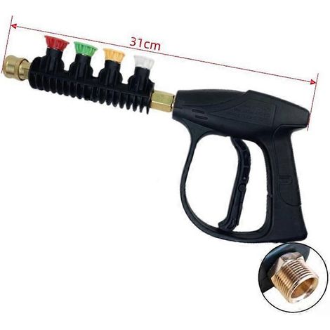 Hochdruckreinigerpistole, Hand-Hochdruckreinigerpistole mit 4 Farbdüsen, M22 15mm Anschluss