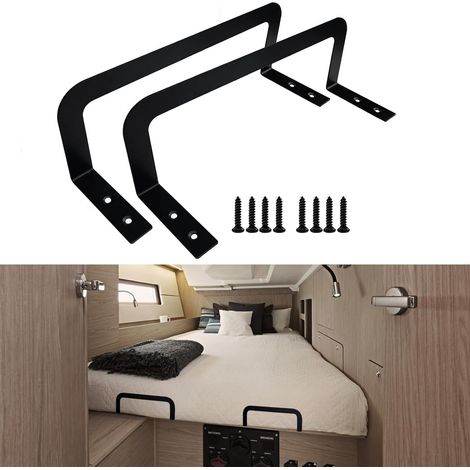Juego de 2 topes antideslizantes para colchones, aptos para camas articuladas, camas con plataforma, etc. (Negro) (1/5)