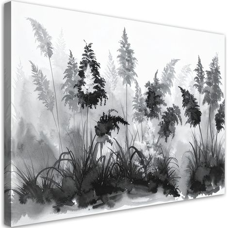 Wandbild Schwarz-weißes Pampasgras 90x60 cm (1/5)