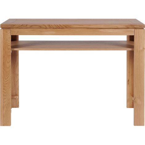 M&S – Console modulable en chêne massif clair – Double plateau amovible – Piètement 80mm – Élégante et moderne – Pour espaces variés (1/5)