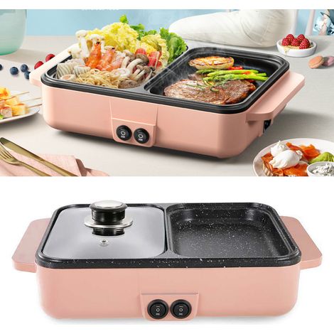 Parrilla eléctrica portátil para el hogar y residencias estudiantiles con calentamiento rápido y placa de aluminio – plástico, 1700 g (1/5)