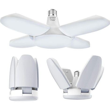 Lámpara de techo LED E27 de 60 W, 6500 K, 6000 lm, para garaje, almacén, taller - Luz blanca intensa, ahorro de energía - Paquete de 1 - KZQ