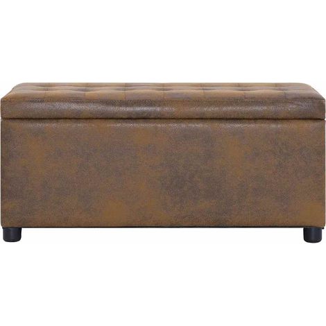 Maison Exclusive - Cassapanca 87,5 cm Marrone in Similpelle Scamosciata