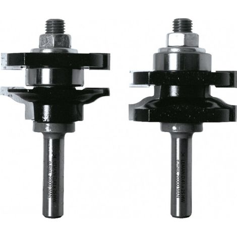 Leman – Jeu de 2 mèches d'assemblage – Fraises pour défonceuse – Ø 41mm, queue 8mm, longueur utile 25mm – Précision pour bois dur (1/2)
