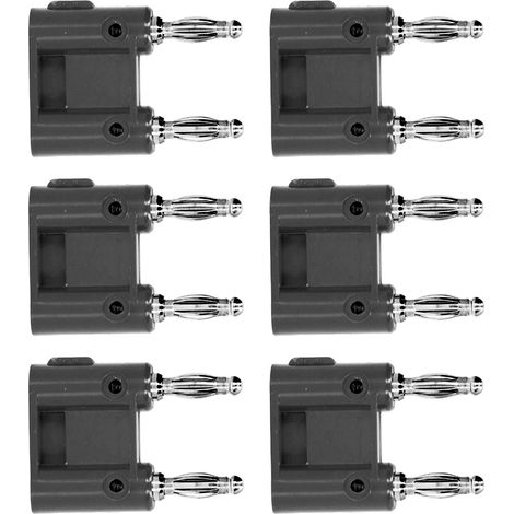 10 Stück 2-Wege-Bananenstecker, Messing, PE-Doppelbananenbuchse für elektronische Geräte und Automobile, Schwarz (1/5)