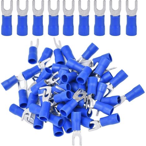 50-teiliges Set isolierter Gabelklemmen-Crimpverbinder für 14–12 AWG-Drähte, passend für Geräte der Serie SV3.5–4