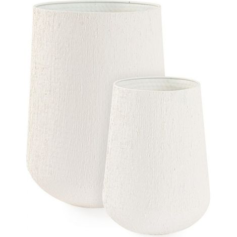 Set 2 Portavasi Kenar Tondo Beige Alto prodotto fatto a mano (1/3)