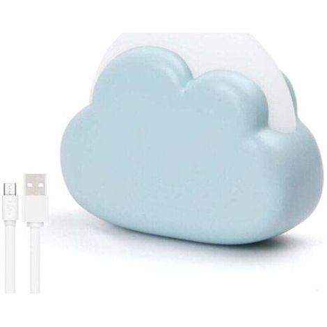 Veilleuse Enfant Rechargeable, XU, Plastique LED Veilleuse Bébé Nomade Nuage, 4 Modes Lampe de Nuit Transportable, Lampe de Chevet pour Chambre Enfant, Cadeau Naissance pour Fille Garçon (Bleu) -