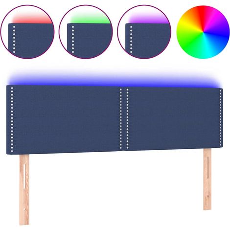 Maison Exclusive - LED Kopfteil Blau 144x5x78/88 cm Stoff (1/5)