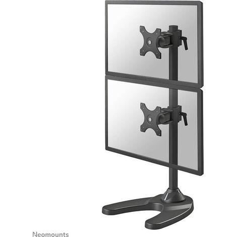 Soporte de escritorio para 2 pantallas planas NEWSTAR FPMA-D700DDV - Inclinable, giratorio y giratorio - Negro (1/4)