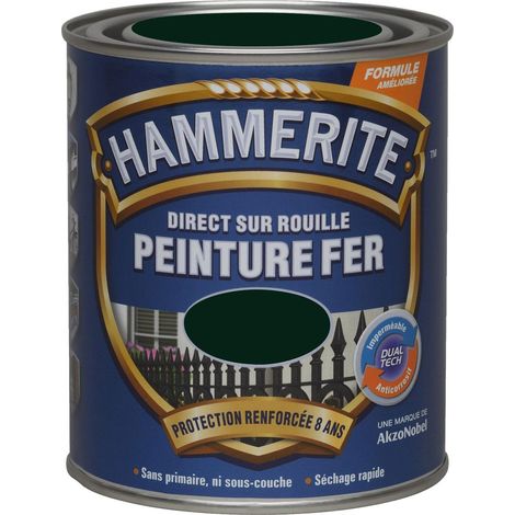 Peinture Direct Sur Rouille Laqué Vert Forêt 0,75 L - Hammerite