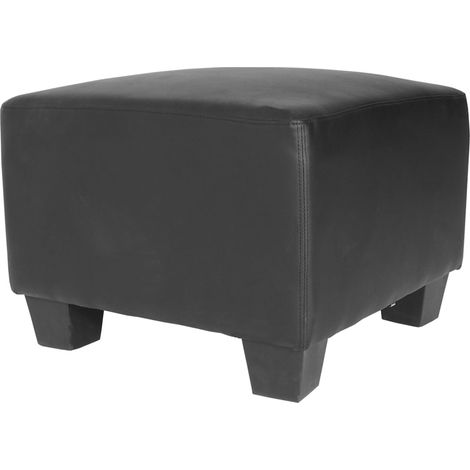 [NON UTILIZZATO] Salotto modulare componibile lounge moderno Lione N71 ecopelle pouf poggiapiedi nero
