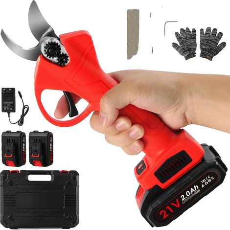 Sécateurs Électriques Sans Fil, Moteur Sans Balais, Batteries Rechargeables, 2 Batterie (1/2)