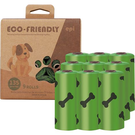Leak-proof Degradable Scented Dog Poop Bag 135 Count, Green (1/4)