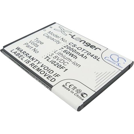 NX - Batterie téléphone, smartphone, GSM pour Alcatel 3.8V 2000mAh - TLI018B2TLI020F2T (1/5)