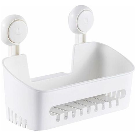 Serviteur Douche à Ventouse sans Perçage & Réutilisable Etagère Ventouse Simple d'Installation Charge 10KG Impérable Rangement Douche pour Carrelage Paroi de la Douche Salle de Bain & (1/5)