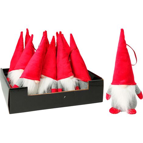 Gnomo Grigio con Cappello Rosso 8 x 22 cm