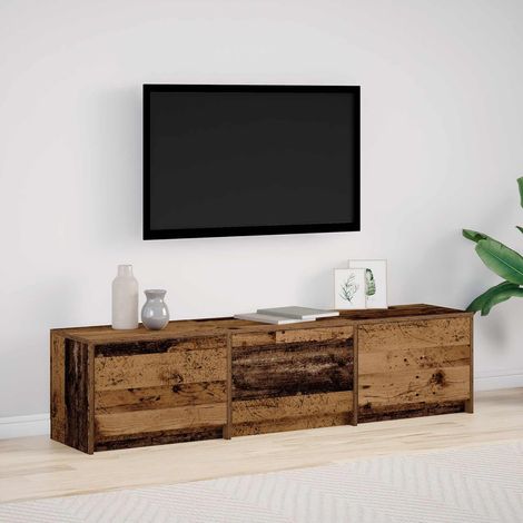 TV-Schränk mit LED Altholz 165 x 34 x 40 cm Holzwerkstoff
