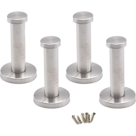 Juego de 4 ganchos de pared sencillos de acero inoxidable para baño y ducha. (1/5)