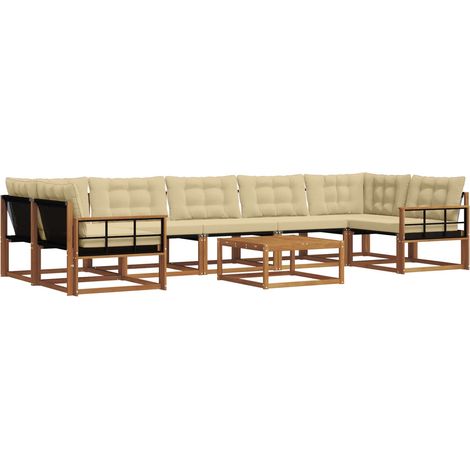 Ensemble de canapés d'extérieur 8 pcs Salon de jardin Naturel et Beige (1/5)
