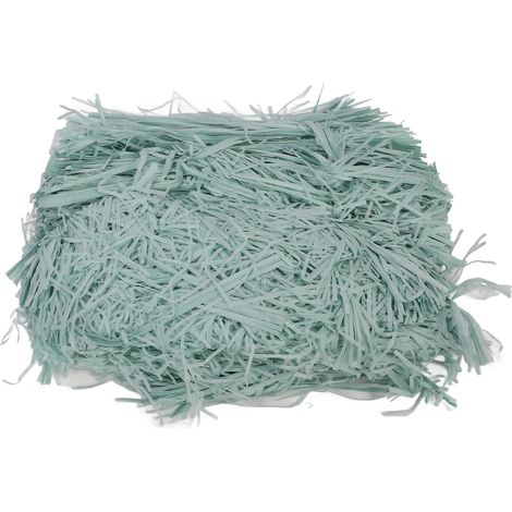 Raffia papier de remplissage 500g, léger inodore couleur vive pour décoration maison, emballage cadeau, déchiqueté DIY bleu vert (1/5)