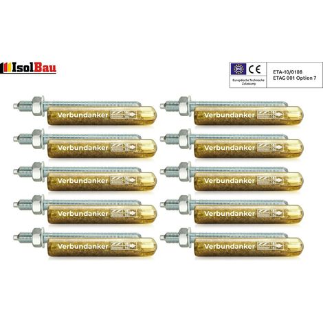 IsolBau Chemischer Dübel M16 + Gewindestange M16 x 220mm ETA 10 Stück. (1/5)