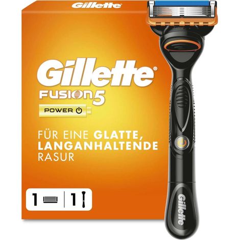 Gillette Fusion5 Rasierer Herren, Metall, Schwarz Inkl. 1 Nassrasierer, 1 Rasierklinge
