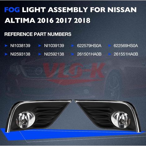 16-19 Nissan Teana Altima Fog Light Frame Fog Light Wiring Harness Fog Light Switch Kit (1/4)
