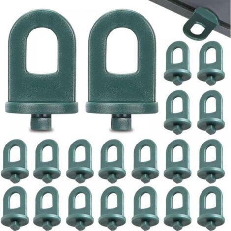 Lot de 50 Crochets pour Serre - Clips en Plastique Durables - Fixation pour Plantes Grimpantes et Systèmes d'Arrosage - Dimensions 2 x 3,2 cm - Vert (1/5)