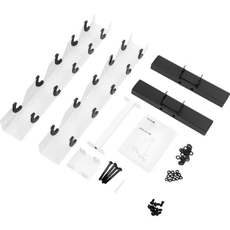 Soporte para mancuernas, diseño compacto en forma de A, almacenamiento de 5 niveles, BLANCO (1/2)