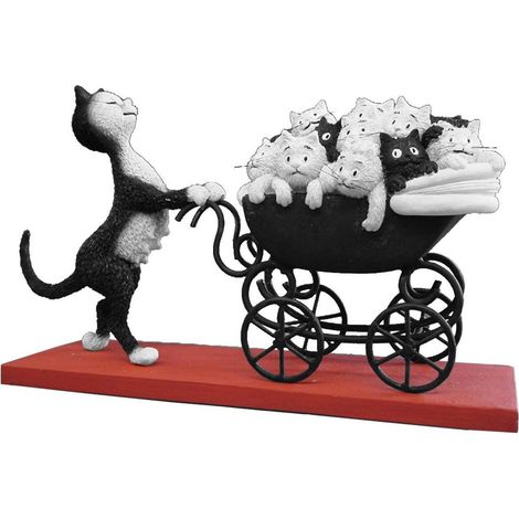 Statuette Les chats par Dubout THE PRAM (1/2)