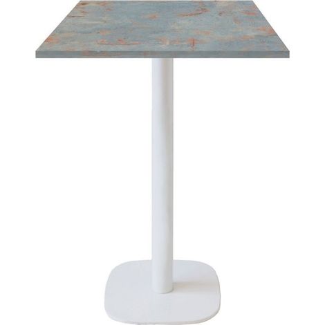 Mange-debout 60 x 60 cm - modèle Round pied blanc gris rouille