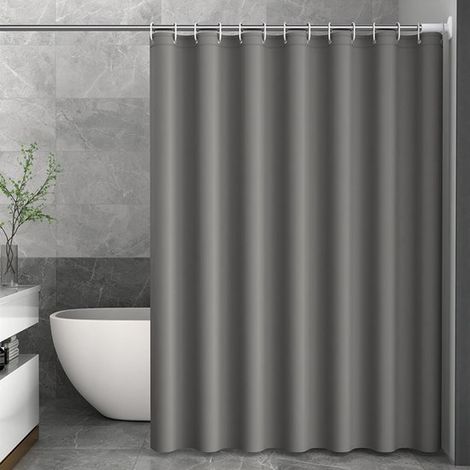 Duschvorhang 180 x 200 cm – Verdickter, wasserdichter Duschvorhang, Türvorhang, WC-Vorhang, grau (1/5)