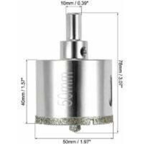 Foret diamant pour scie cloche en verre. céramique. porcelaine. carrelage 50 mm (1/3)