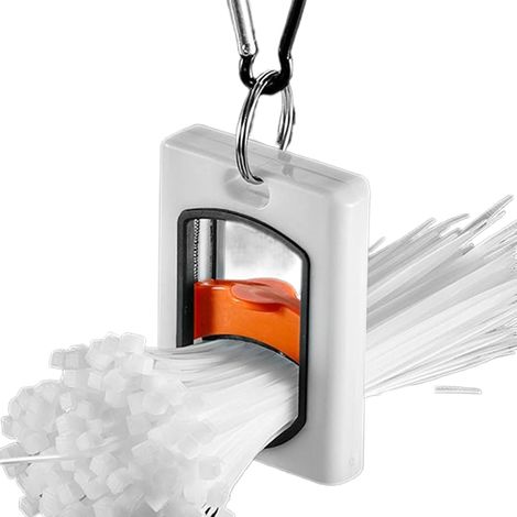 Porte-attaches de câble, système de gestion portable, réutilisable et efficace, pour ceinture à outils, bureau, cuisine et intérieur (100 attaches incluses). (1/5)