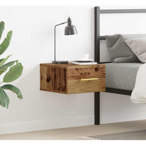 Nachttisch Wandmontiert Altholz 35 x 35 x 20 cm Holzwerkstoff