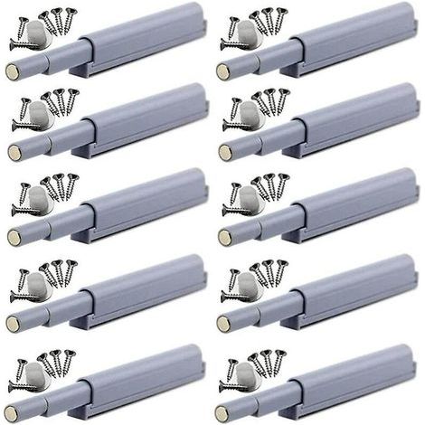 10 Pcs Loquets 85.5mm Poussoir Magntiques Porte Meuble Amortisseur Tampon Systeme Fermeture Placard Avec Vis (1/5)