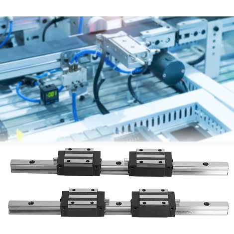 2 Stück HG15-300 mm Linearführungsschienen aus Gusseisen mit 4 Stück HGH15 Linearlager-Gleitblöcken, schwarz (1/5)