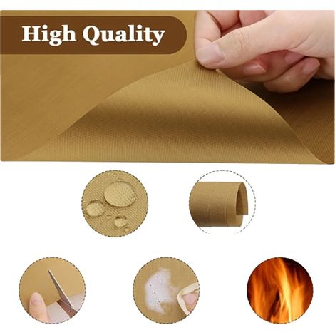 Foglio per trasferimento termico, in materiale Teflon, 30 cm x 100 cm, resistente al calore fino a 315 °C, durevole 140 g/m², superficie antiaderente (1/5)