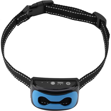 Dispositif anti-aboiement rechargeable et étanche avec détection des aboiements (bleu) (1/5)