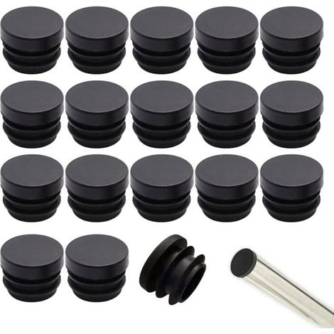 32 pièces Embouts ronds nervurés pour pieds tubulaires de meubles, tables et chaises, embouts d'étanchéité en tube rond (16 mm) (1/5)